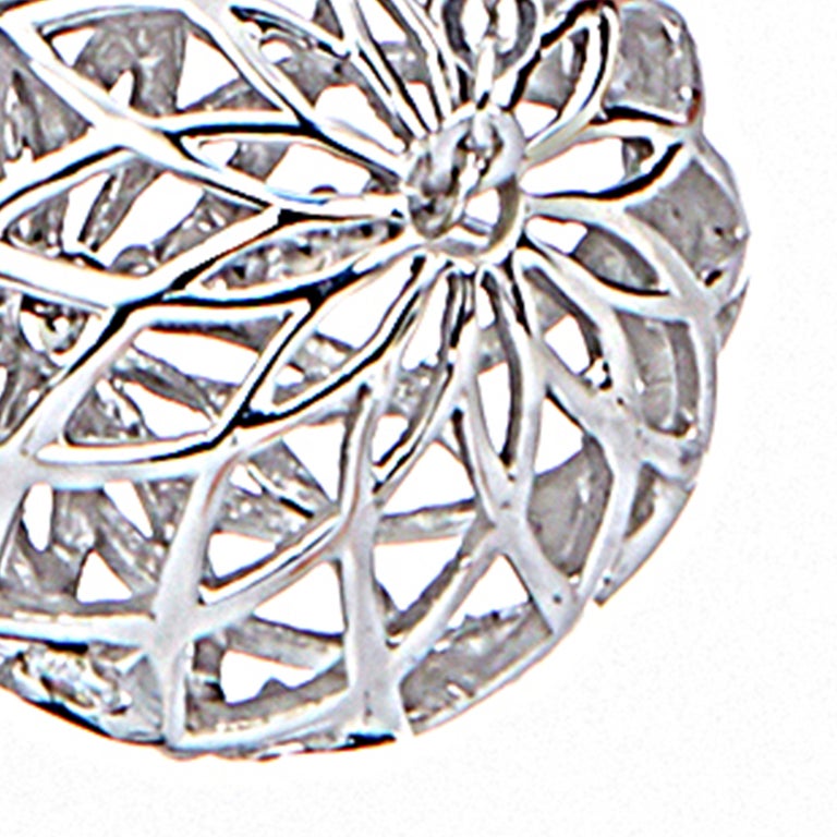 Yemyungji Diamond 18 Karat White Gold Millennium Ball Pendant Chain Necklace